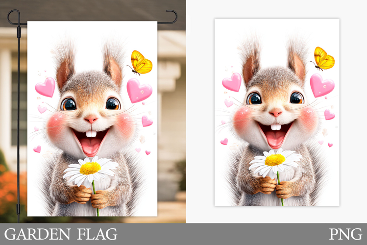 Squirrel Garden Flag Design. Funny Squirrel Sublimation