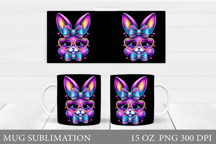 Cute Bunny Mug Design. Cute Bunny Sublimation