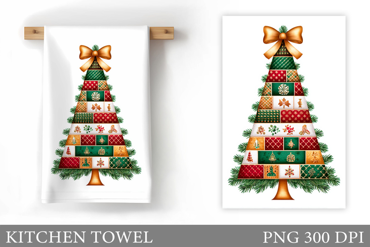 Christmas Tree Kitchen Towel. Christmas Sublimation