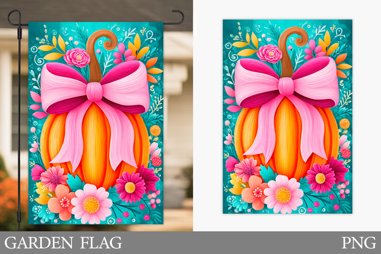Pumpkin Garden Flag Design. Pumpkin Sublimation