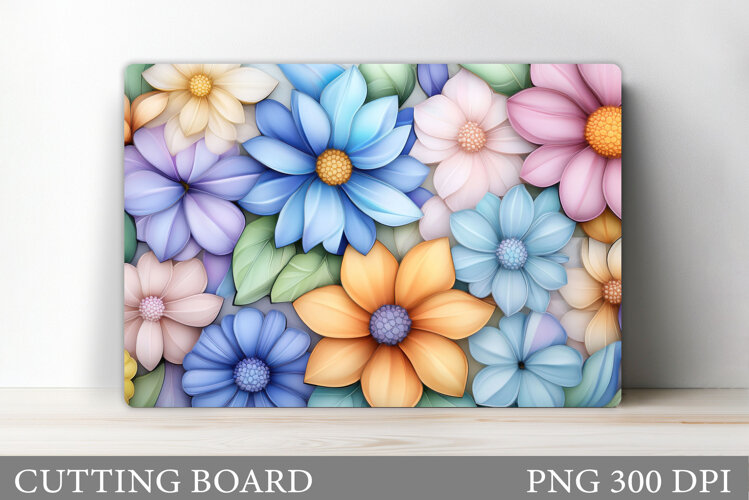 Floral Cutting Board Design. Flowers Cutting Board example image 1