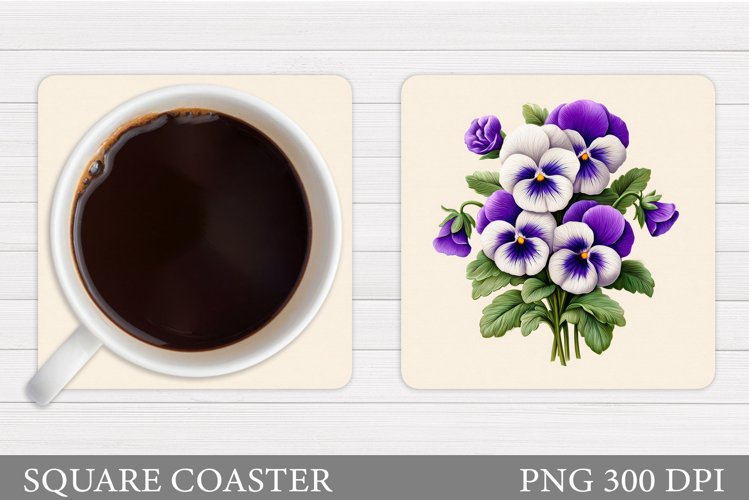 Floral Coaster Design. Flowers Coaster Sublimation