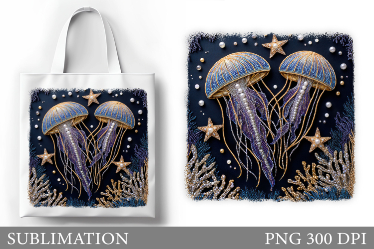 Jellyfish Sublimation. Jellyfish Tote Bag Sublimation