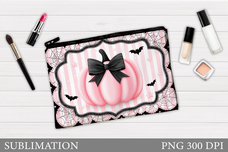 Pumpkin Makeup Bag Sublimation. Pumpkin Cosmetics Bag example image 1