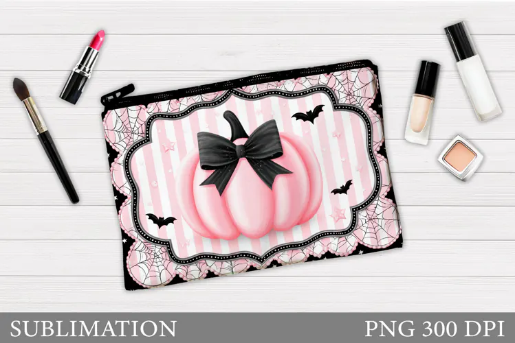 Pumpkin Makeup Bag Sublimation. Pumpkin Cosmetics Bag