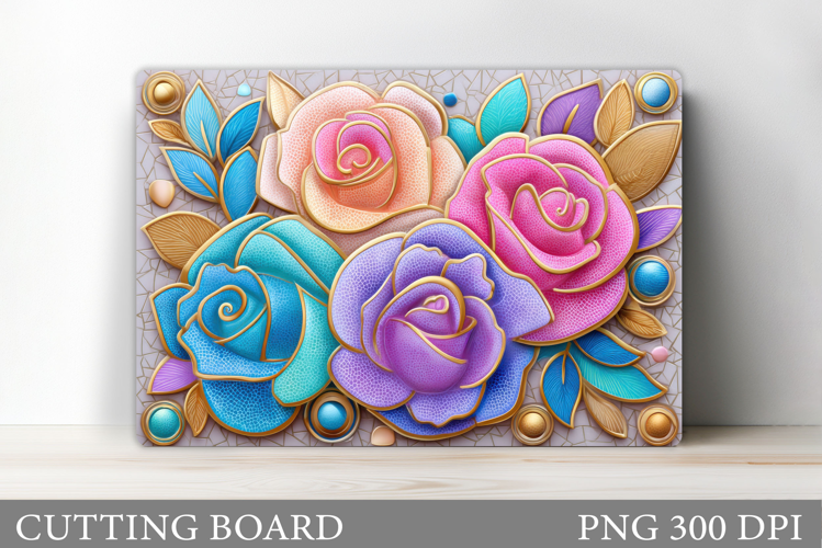 Roses Cutting Board. Flowers Cutting Board Sublimation