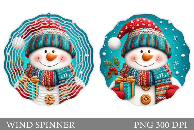 Christmas Wind Spinner. Cute Snowman Wind Spinner Design