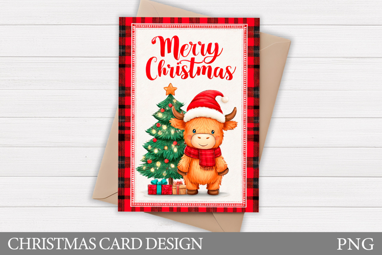 Christmas Cow Card Printable. Christmas Card Design