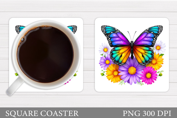 Butterfly Coaster Design. Butterfly Sublimation