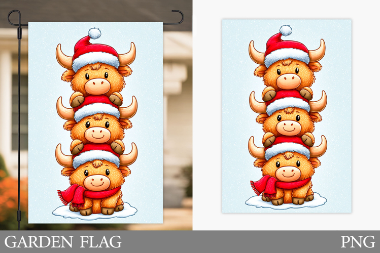 Christmas Cow Garden Flag. Christmas Garden Flag Design