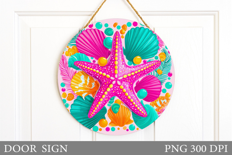 Starfish Door Sign Sublimation. Sea Sublimation example image 1