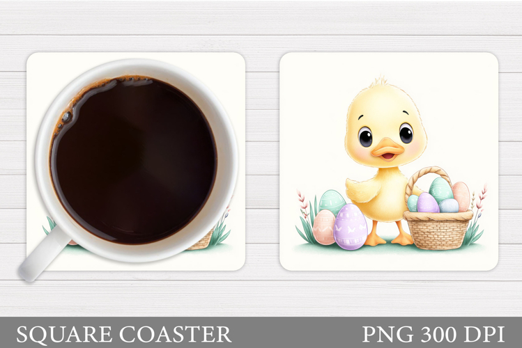 Easter Duck Coaster Sublimation. Duck Coaster Design