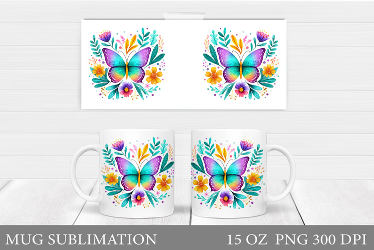 Butterfly Mug Design. Butterfly Mug Sublimation
