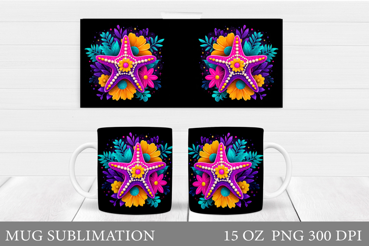 Starfish Mug Design. Starfish Sublimation
