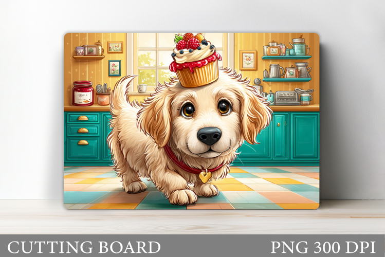 Cute Dog Cutting Board Design. Cute Dog Sublimation
