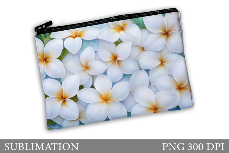 Tropical Flowers Makeup Bag . Floral Makeup Pouch Design
