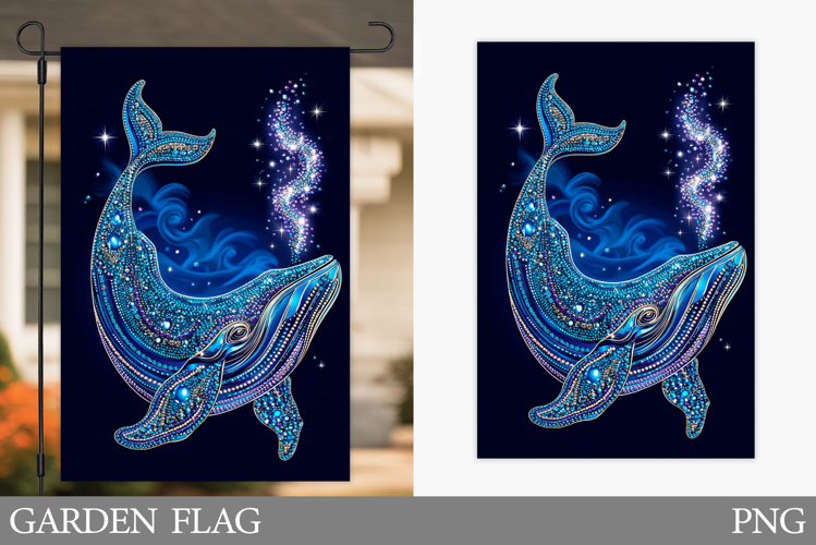 Whale Garden Flag Design. Whale Sublimation