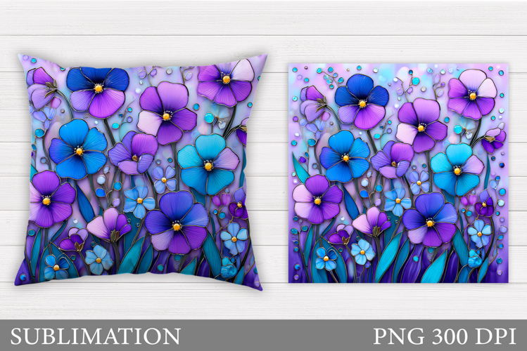 Floral Pillow Design. Flowers Sublimation