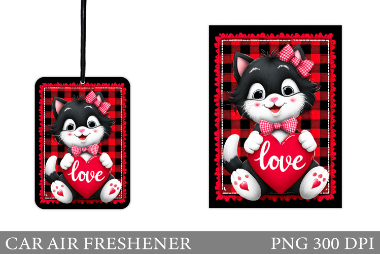 Cute Cat Car Air Freshener. Valentines Car Air Freshener