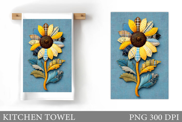 Sunflowers Kitchen Towel. Flowers Kitchen Towel Design example image 1