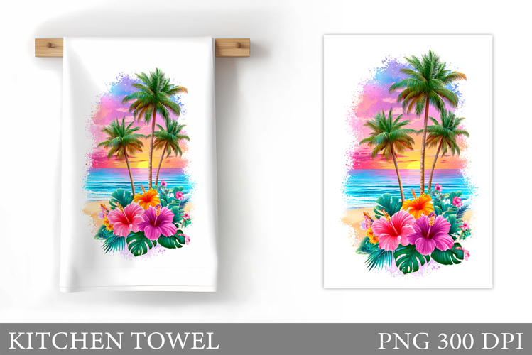Sea Kitchen Towel Design. Sea Sublimation