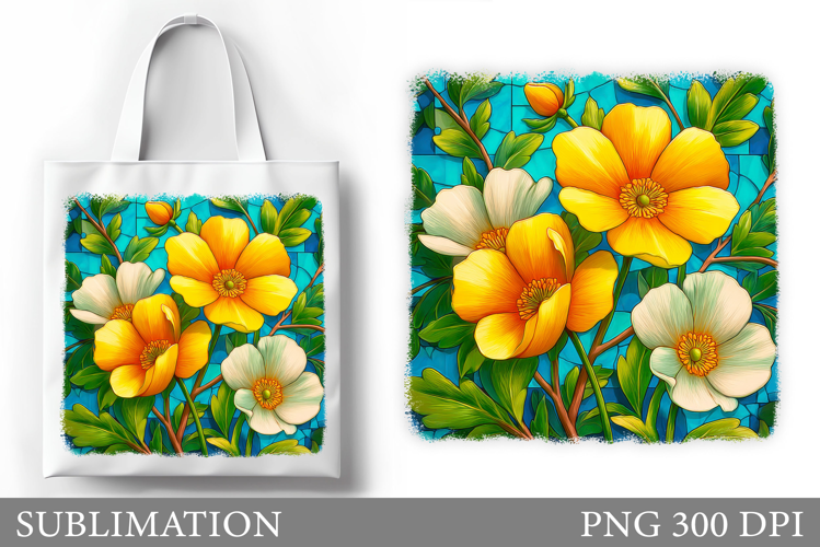 Flowers Tote Bag Design. Floral Tote Bag Sublimation