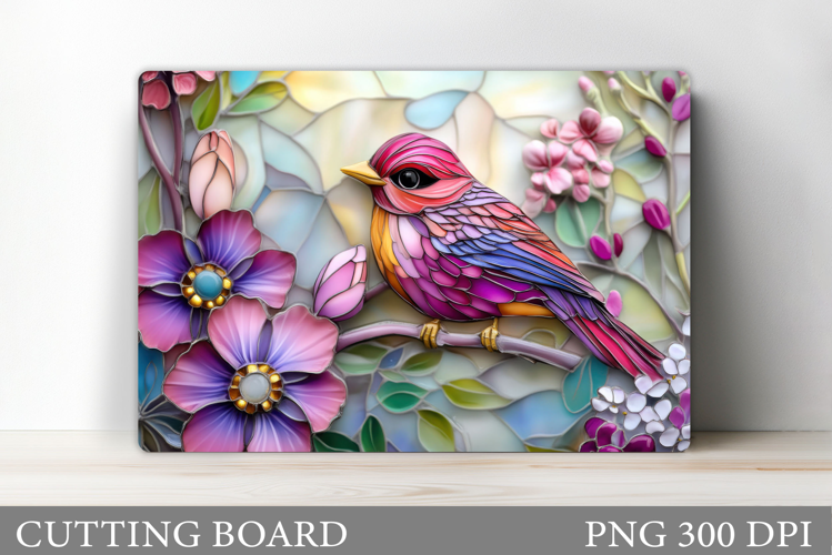 Bird Cutting Board Sublimation. Flowers Cutting Board