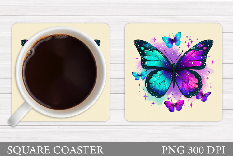 Butterflies Coaster Design. Butterflies Sublimation