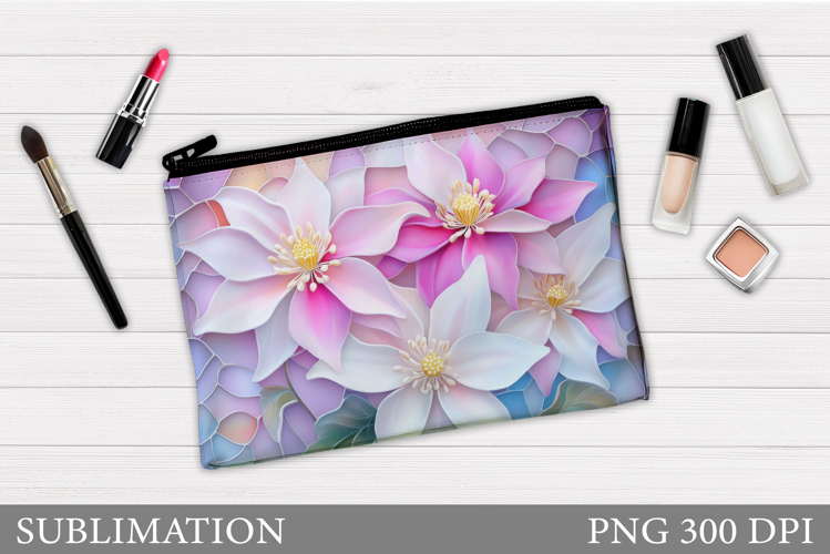 Flowers Makeup Bag Sublimation. Floral Makeup Bag Design