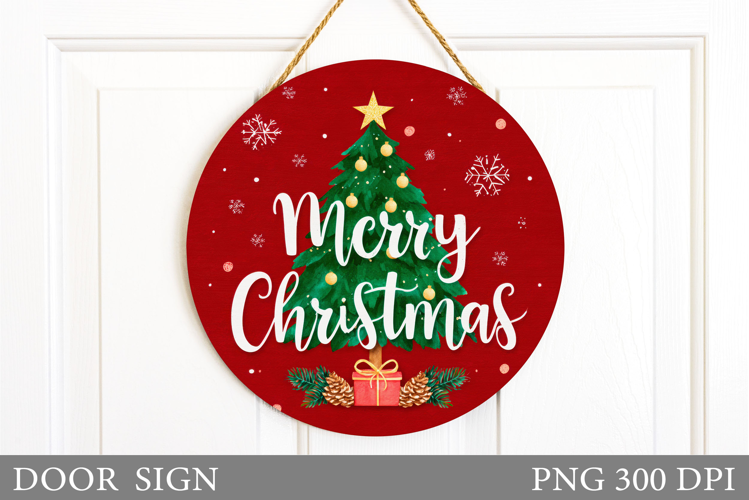 Christmas Tree Door Sign. Christmas Door Sign Design