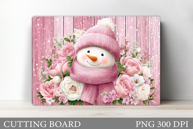 Snowman Cutting Board Design. Christmas Cutting Board example image 1