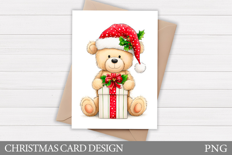 Christmas Bear Card Design. Christmas Card Printable