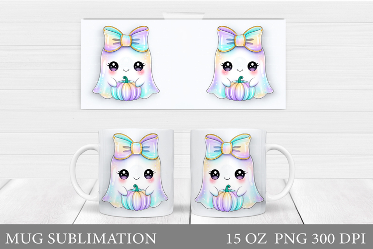Ghost Mug Sublimation. Halloween Mug Design