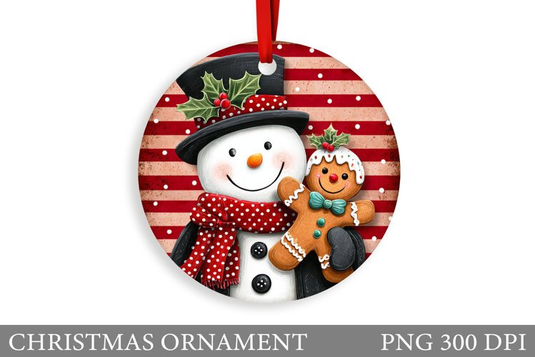 Snowman Christmas Ornament. Christmas Ornament Sublimation example image 1