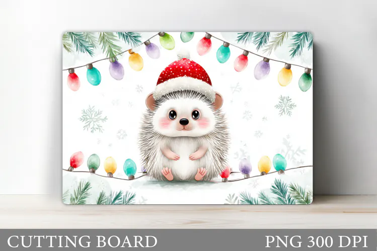 Christmas Hedgehog Cutting Board. Christmas Cutting Board