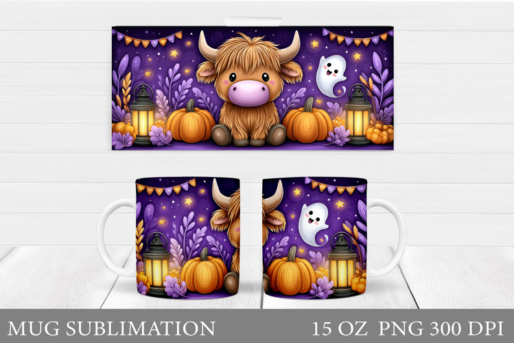 Halloween Cow Mug Design. Halloween Cow Sublimation
