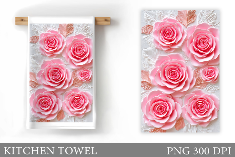 Roses Kitchen Towel. Flowers Kitchen Towel Design
