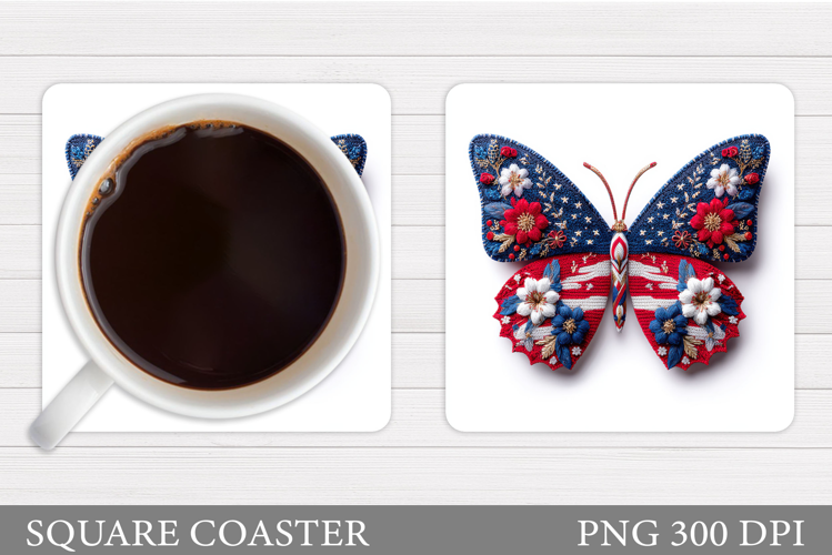 Patriotic Butterfly Coaster. Patriotic Coaster Design