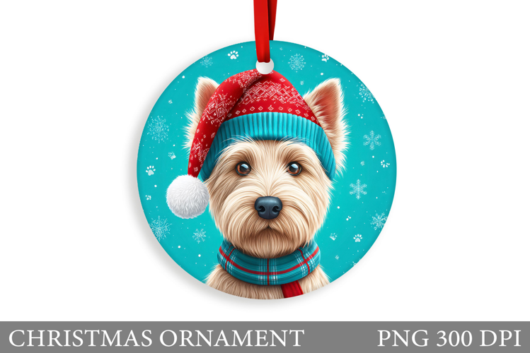Cute Dog Christmas Ornament. Winter Dog Christmas Ornament