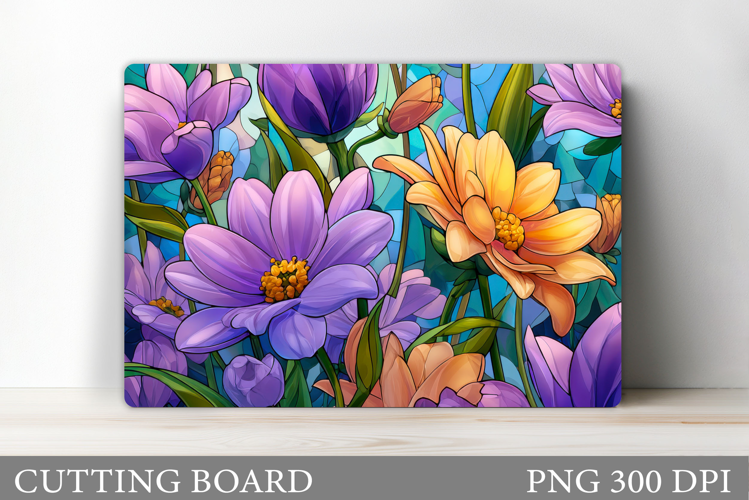 Floral Cutting Board Design. Flowers Cutting Board