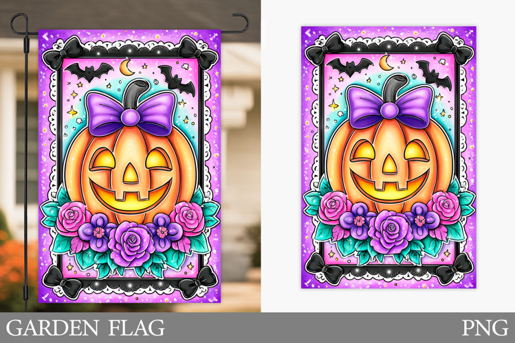 Halloween Pumpkin Garden Flag. Halloween Garden Flag Design