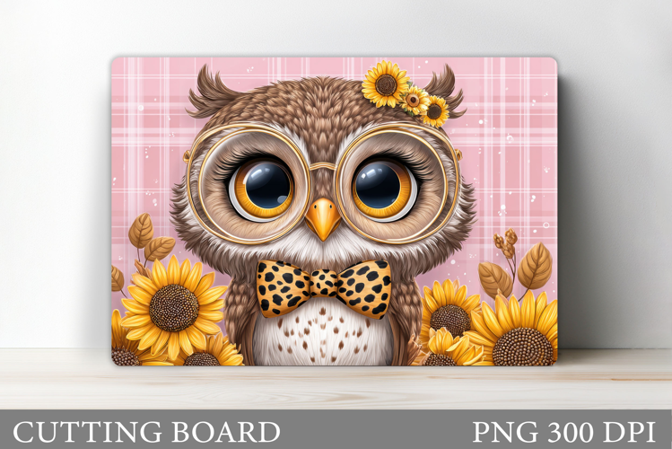 Cute Owl Cutting Board. Owl Flowers Kitchen Cutting Board