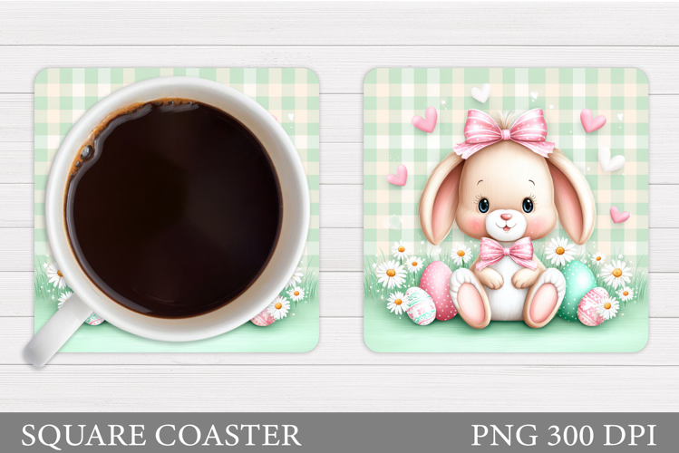 Easter Bunny Coaster Design. Easter Coaster Sublimation