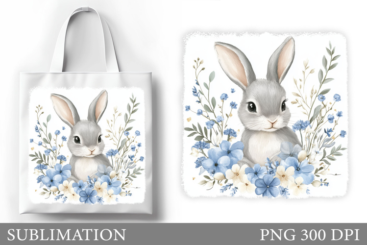 Cute Bunny Tote Bag Design. Bunny Sublimation