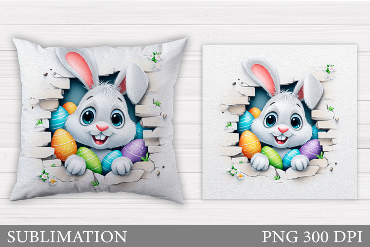 Easter Bunny Sublimation. Easter Bunny Pillow Design