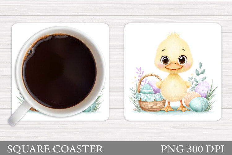 Easter Duck Coaster Sublimation. Duck Coaster Design example image 1