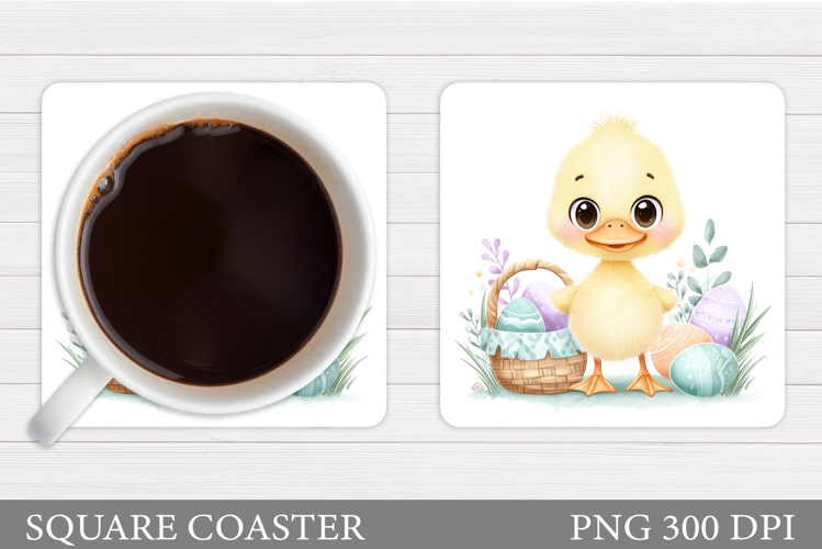 Easter Duck Coaster Sublimation. Duck Coaster Design
