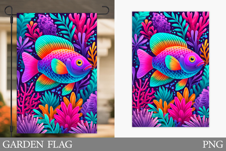 Fish Garden Flag Design. Fish Sublimation