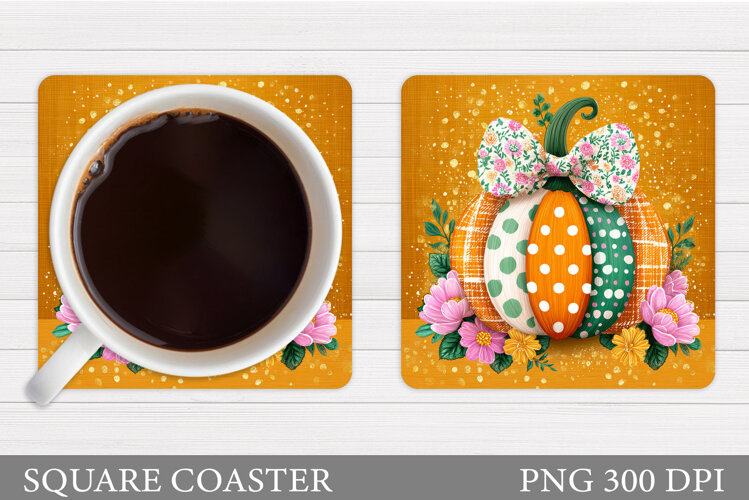 Pumpkin Coaster Design. Fall Coaster Sublimation example image 1