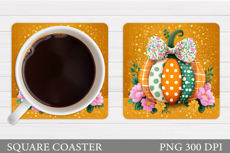 Pumpkin Coaster Design. Fall Coaster Sublimation